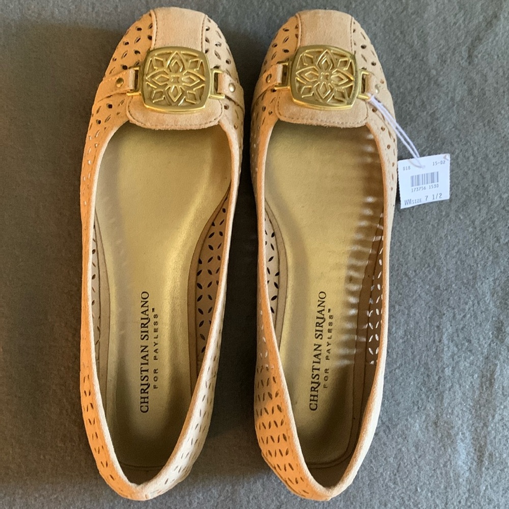 Beige flats